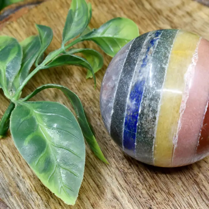 1Pc Sphere Bonded Chakra Crystal Ball Healing Sphere | Crystal Gifts | Mix Gemstone Sphere | Home Decor, Chakra Crystals for Reiki