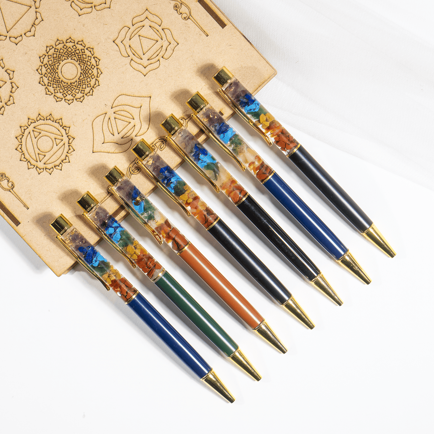 7 Chakra Crystal Pen | Gemstone Ballpoint Pen | Manifestation & Mindful Writing
