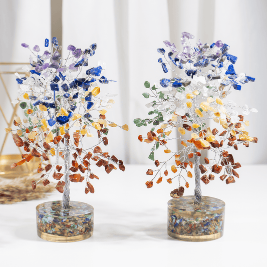7 Chakra Orgone Based  Crystal Tree With 300 Natural Crystal Chips