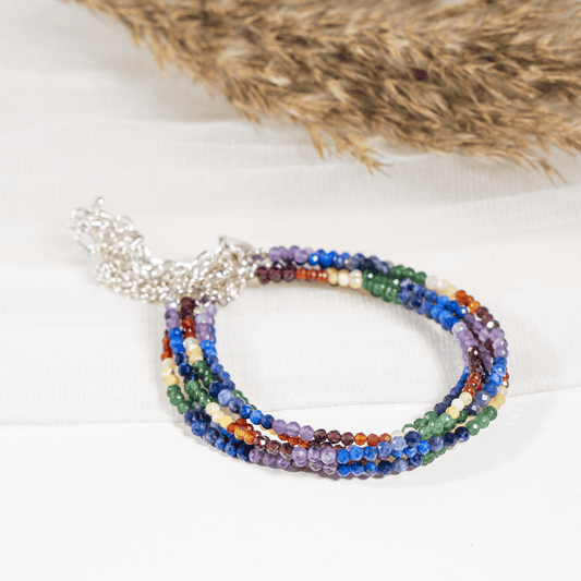 7 Chakra Crystal Anklet | Natural Healing Crystal Anklet | Energy Protection & Spiritual Jewelry