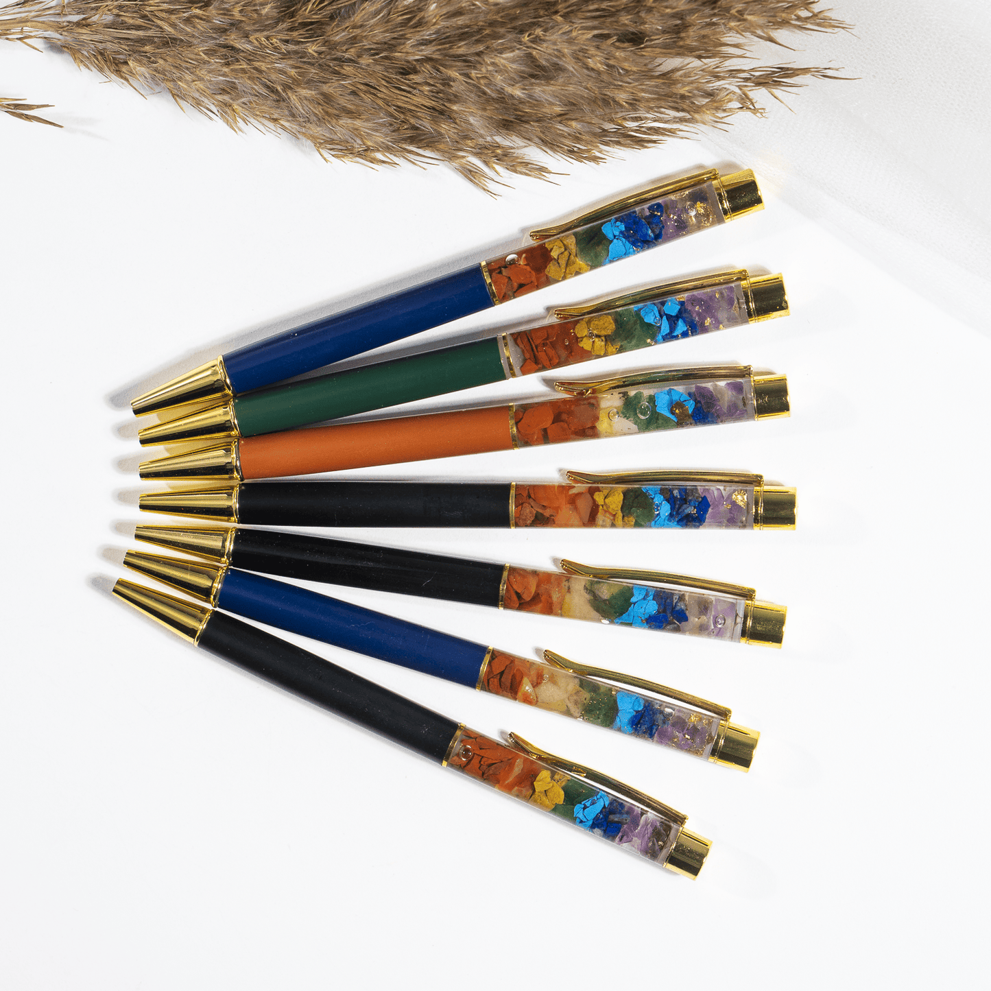 7 Chakra Crystal Pen | Gemstone Ballpoint Pen | Manifestation & Mindful Writing