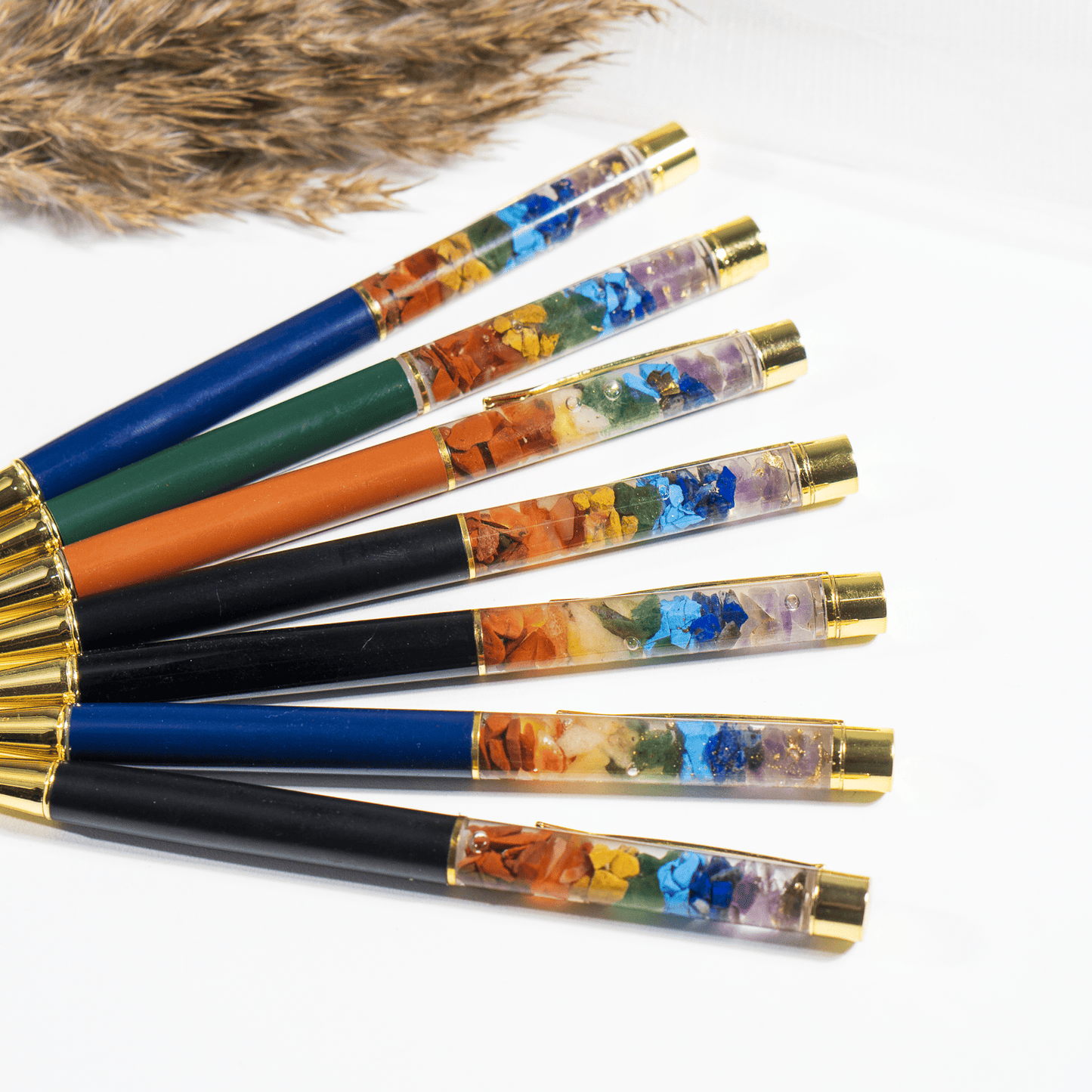 7 Chakra Crystal Pen | Gemstone Ballpoint Pen | Manifestation & Mindful Writing