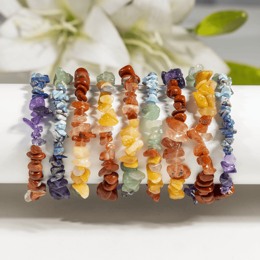 7 Chakra Gemstone Chip Bracelet