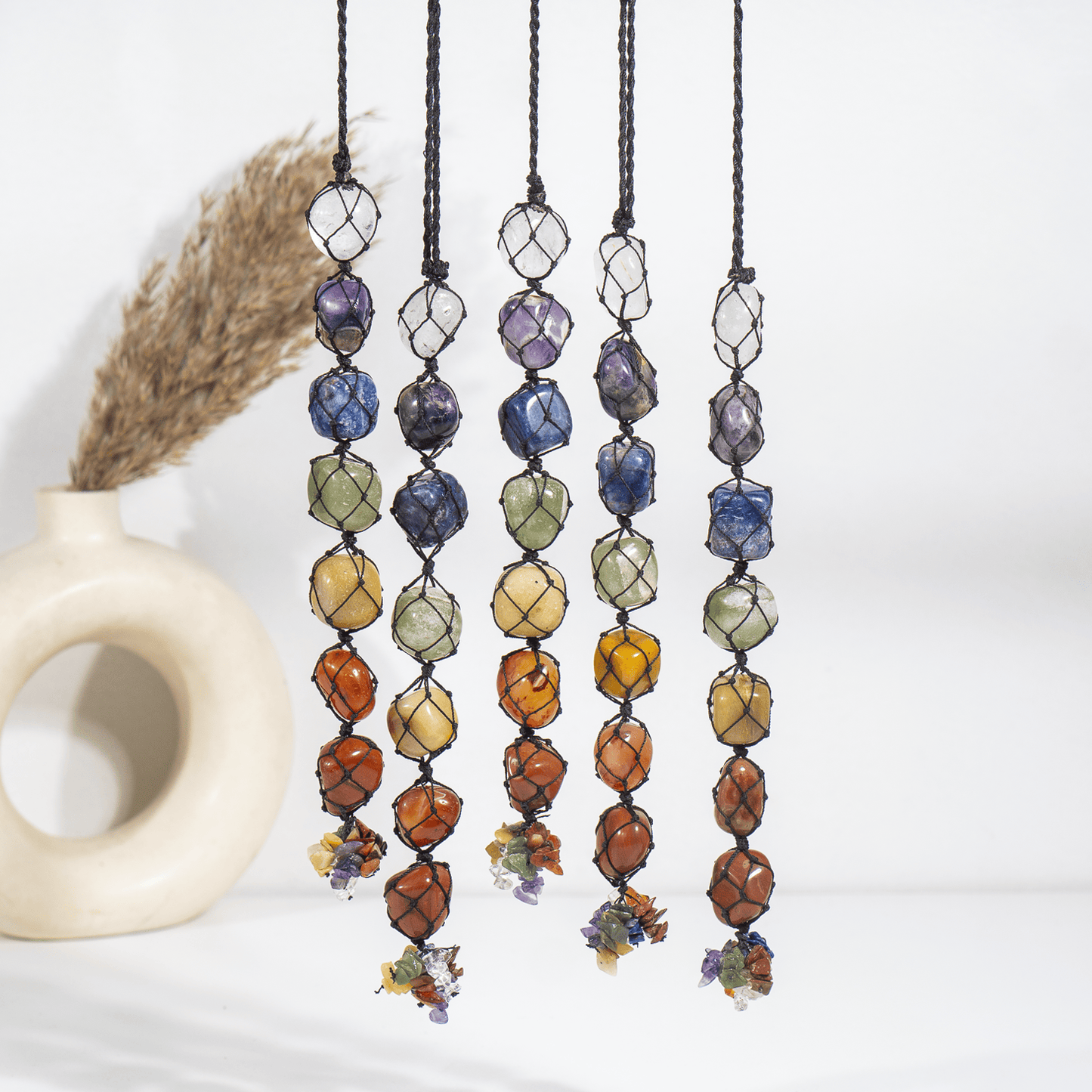 7 Chakra Tumbled Stone Car Hanger