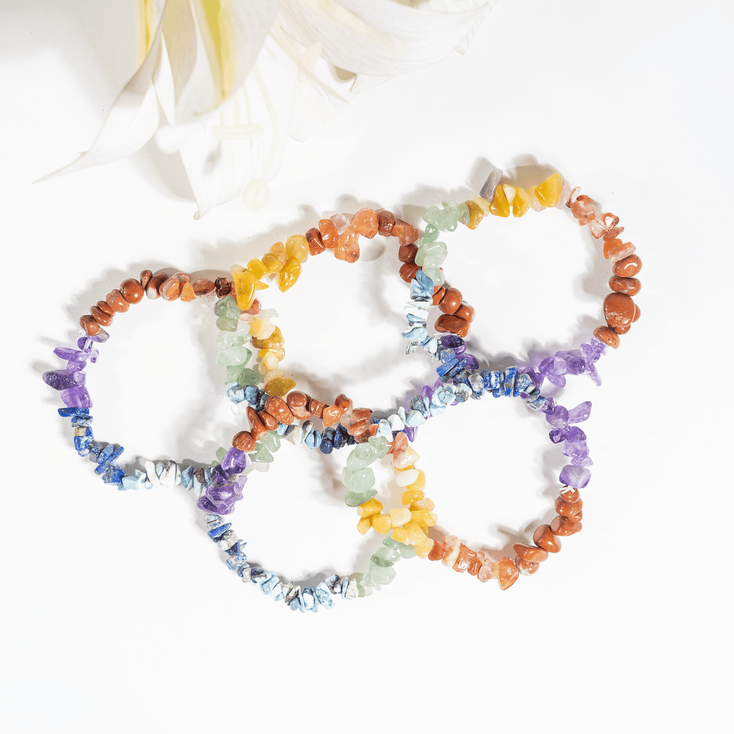 7 Chakra Gemstone Chip Bracelet