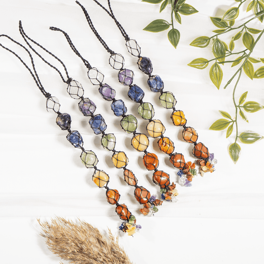 7 Chakra Tumbled Stone Car Hanger