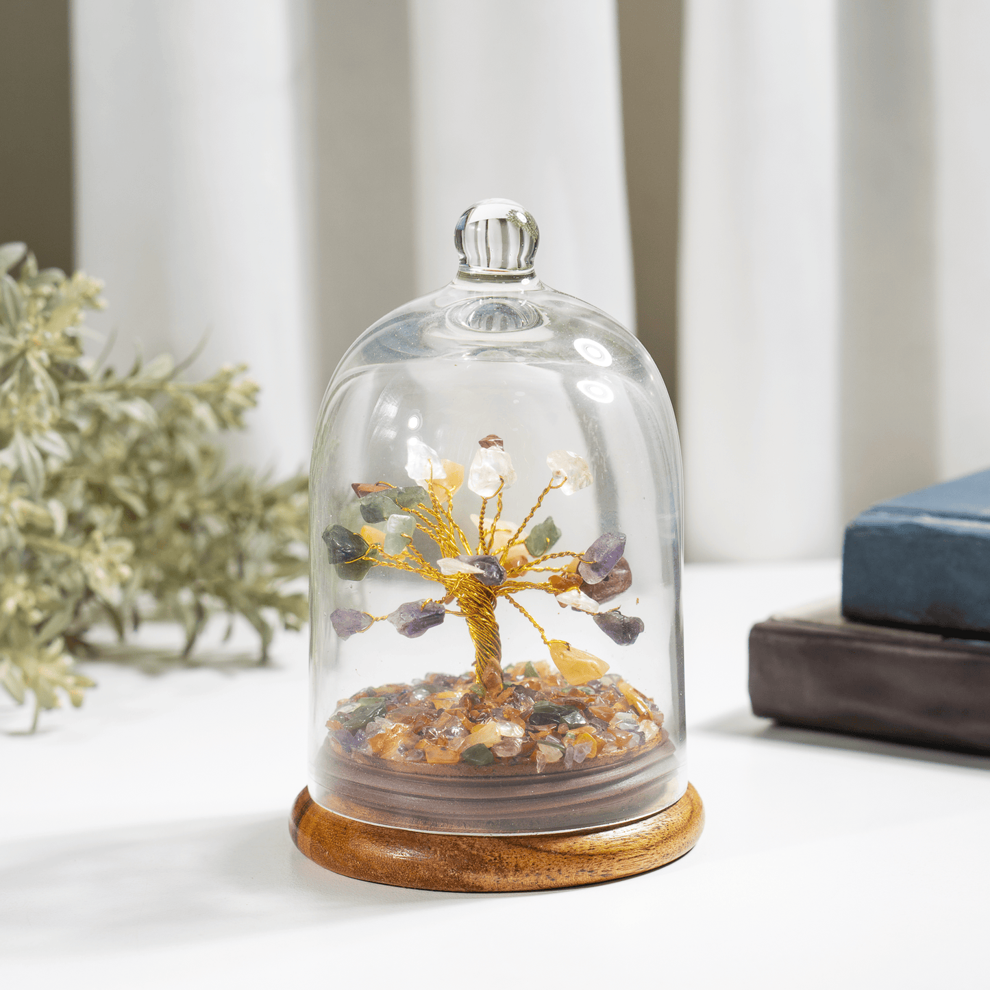 7 Chakra Dome Tree | Natural Crystal Decor | Feng Shui Tree | Healing Gemstone Bonsai | Home, Office Decor