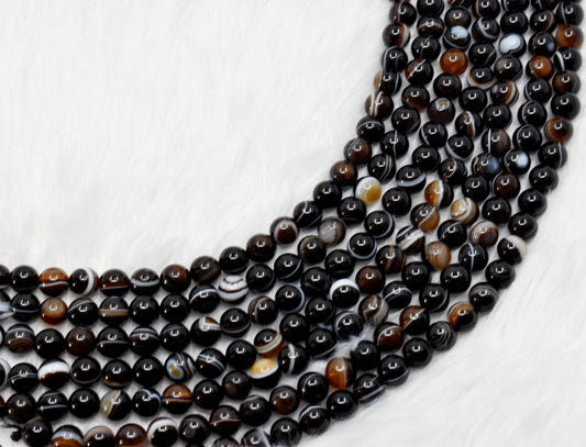 Black Eye Agate Gemstone Beads