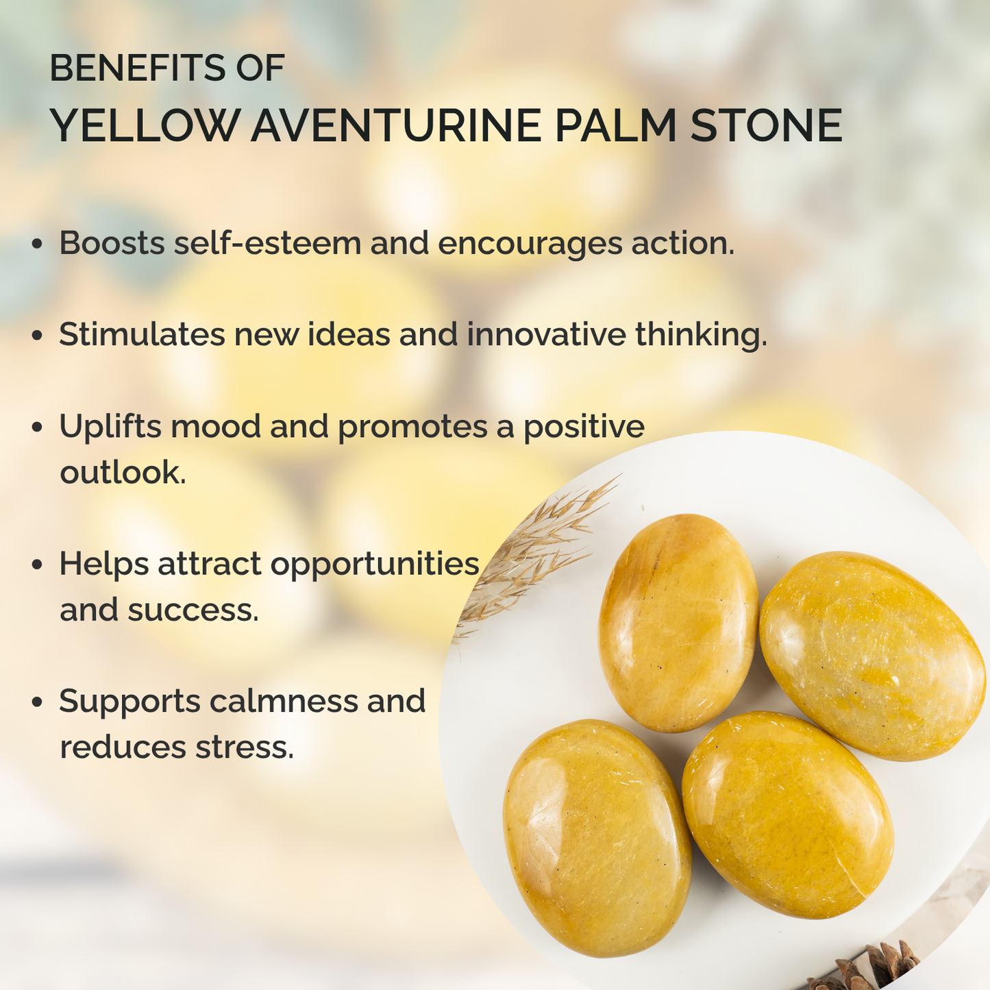1kg Yellow Aventurine Palm Stones (6-8Pcs)