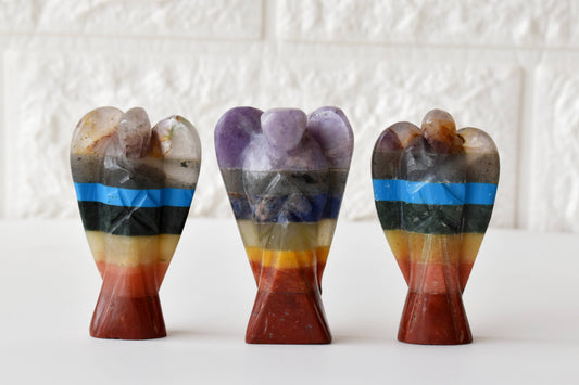 2'' Bonded Chakra Angel, Gemstone Peace Chakra Angel