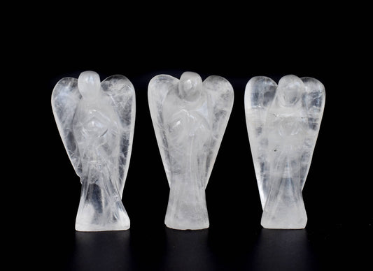 2'' Crystal Quartz Angel, Gemstone Peace Angel