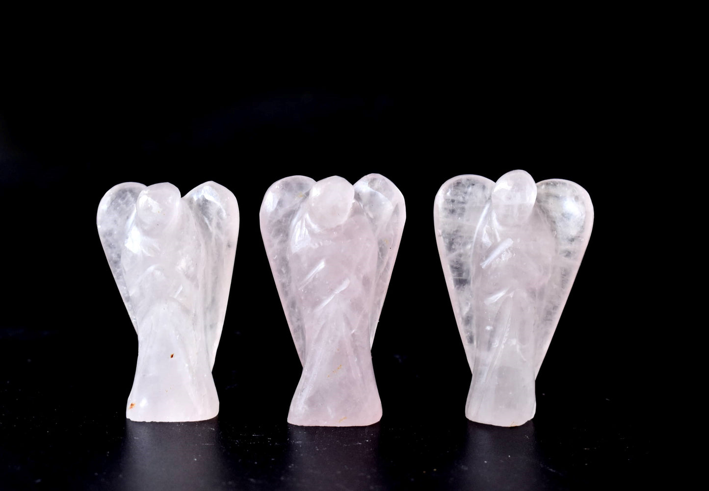 2'' Rose Quartz Angel, Gemstone Peace Angel