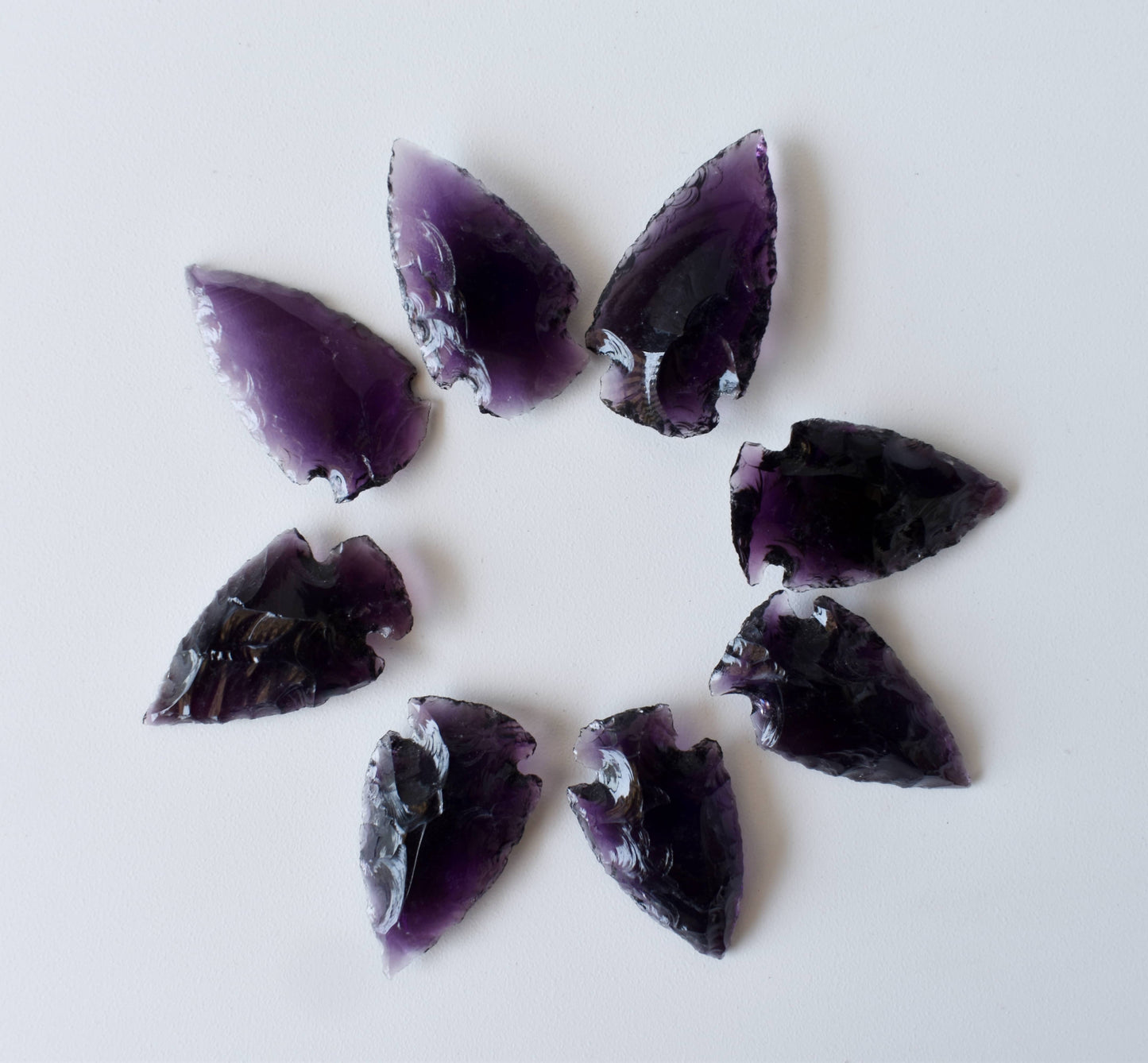 1.25'' Purple Glass Arrowhead Point