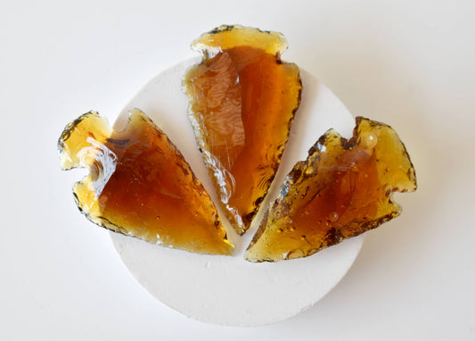 1.25'' Yellow Glass Arrowhead Point