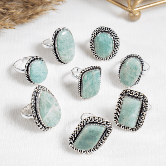 Amazonite Ring | Adjustable Ring | Gemstone Ring  | Boho Ring | Gemstone Ring