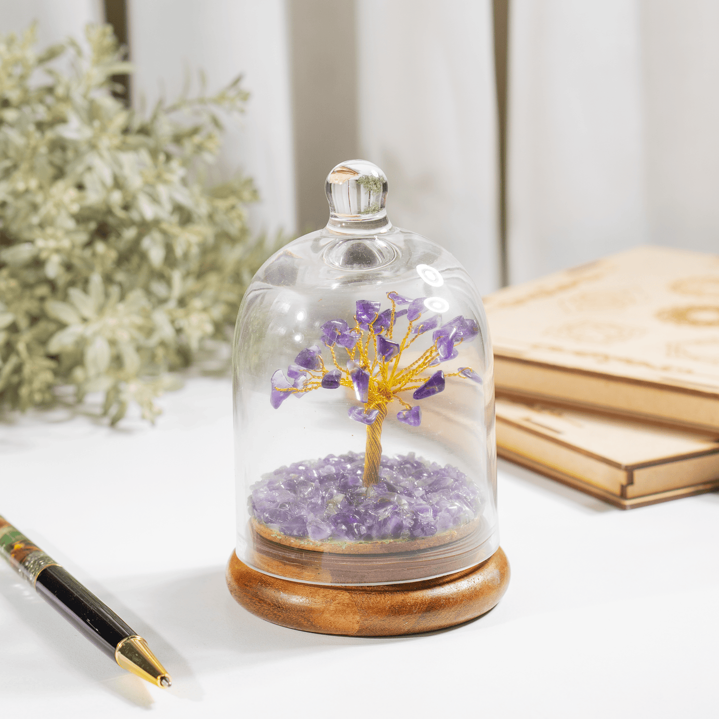 Amethyst Dome Tree | Natural Crystal Decor | Feng Shui Tree | Healing Gemstone Bonsai | Home, Office Decor