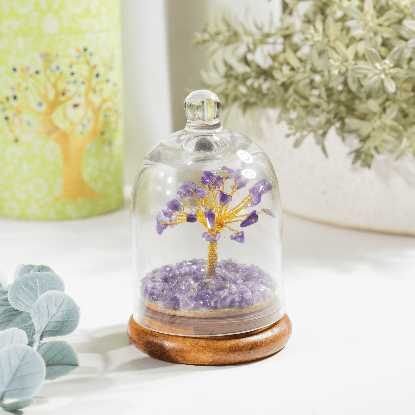 Amethyst Dome Tree | Natural Crystal Decor | Feng Shui Tree | Healing Gemstone Bonsai | Home, Office Decor