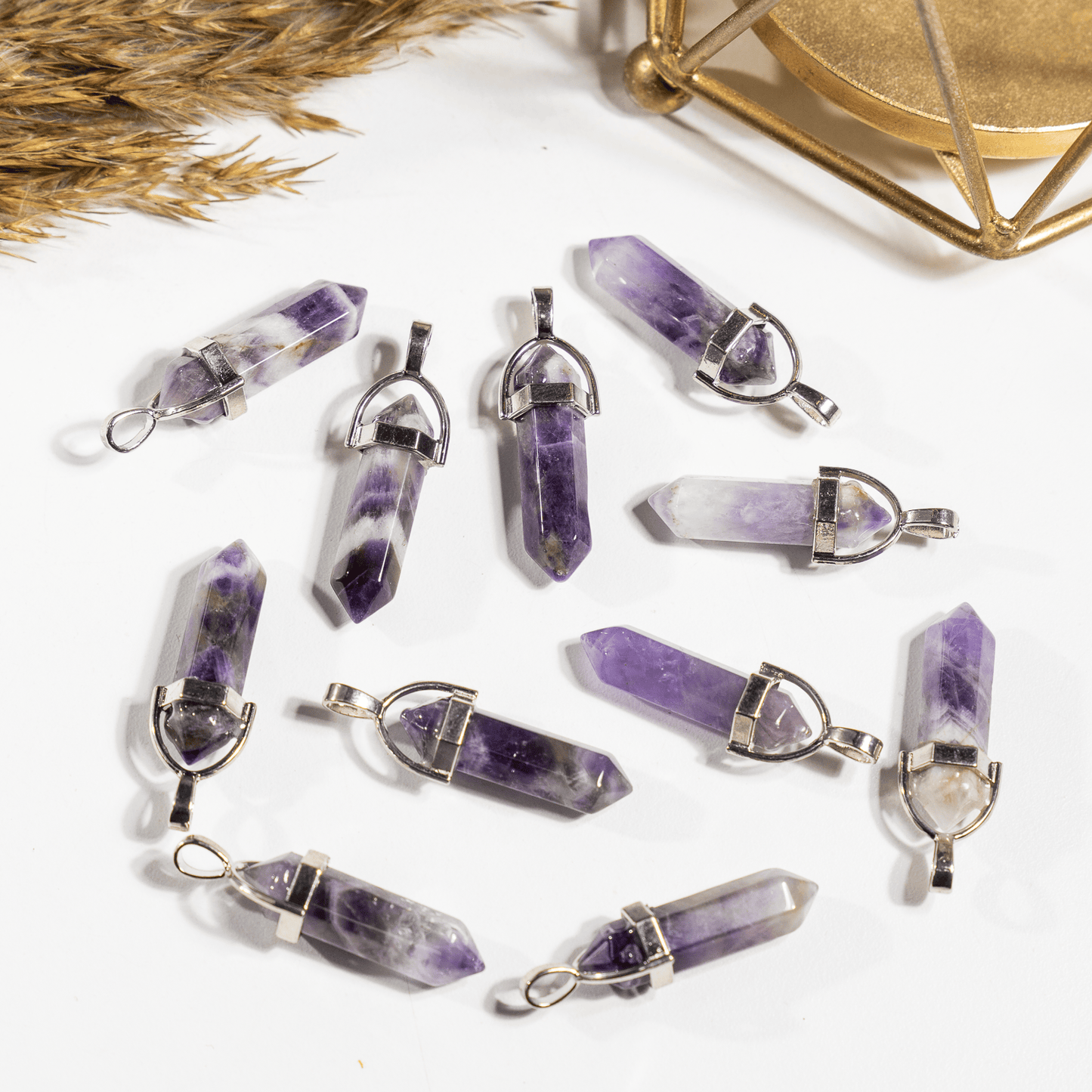 Amethyst Crystal Pendant | Double Terminated Crystal Point | Natural Gemstone Jewelry | Pendant Necklace