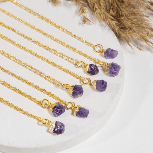 Raw Amethyst Crystal Pendant | Natural Gemstone Jewelry | Gemstone Pendant | Healing Crystal Pendant