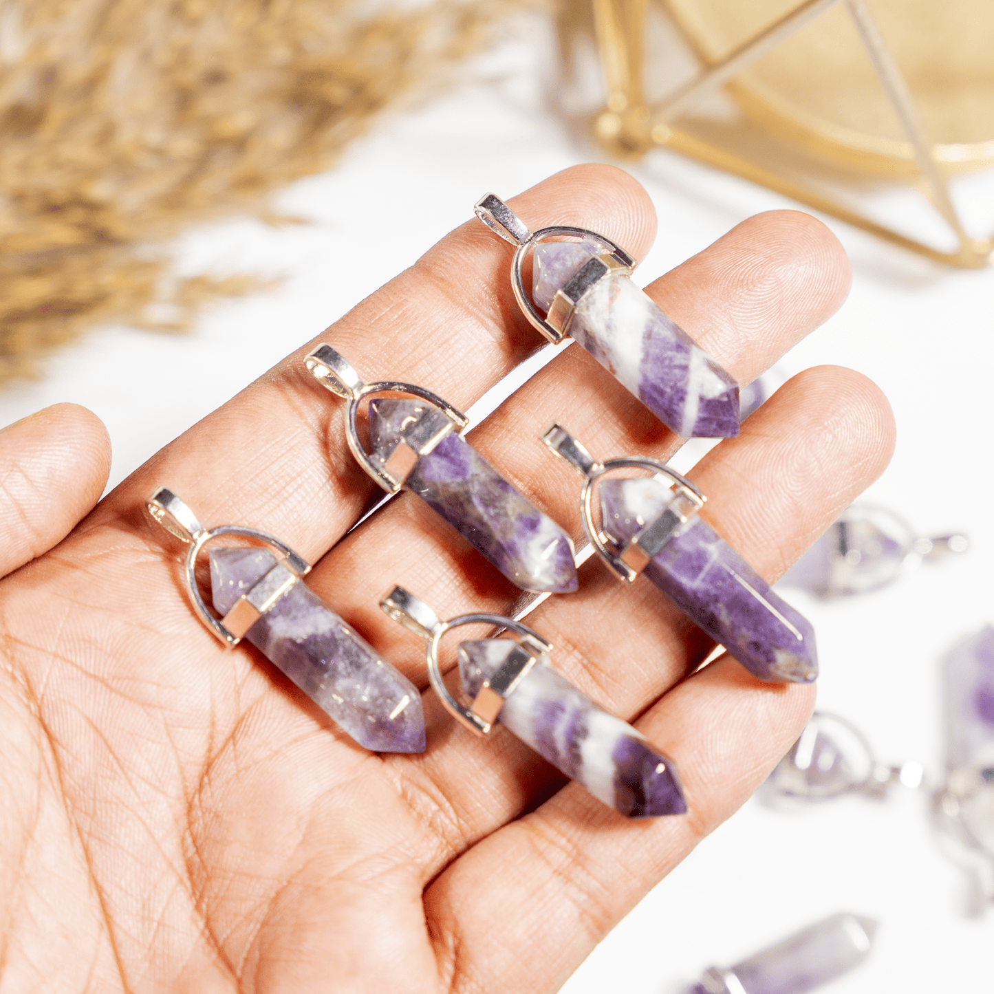 Amethyst Crystal Pendant | Double Terminated Crystal Point | Natural Gemstone Jewelry | Pendant Necklace
