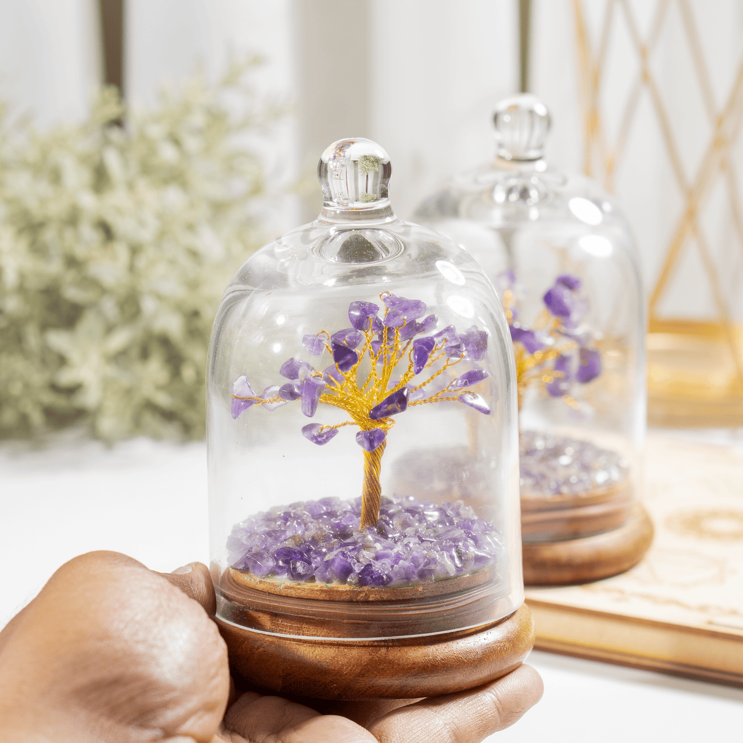 Amethyst Dome Tree | Natural Crystal Decor | Feng Shui Tree | Healing Gemstone Bonsai | Home, Office Decor