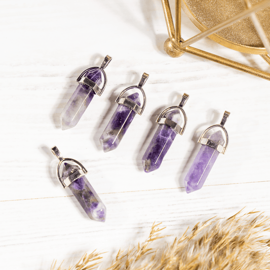 Amethyst Crystal Pendant | Double Terminated Crystal Point | Natural Gemstone Jewelry | Pendant Necklace