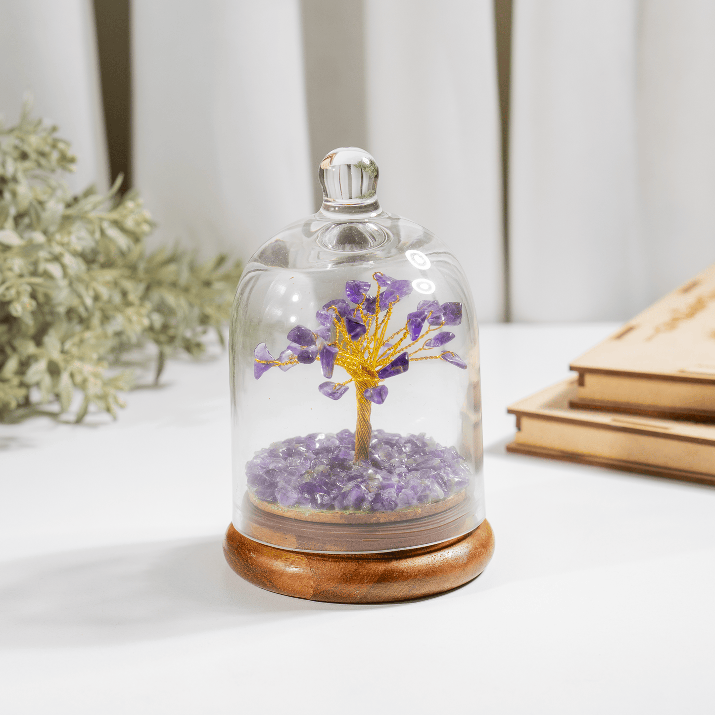 Amethyst Dome Tree | Natural Crystal Decor | Feng Shui Tree | Healing Gemstone Bonsai | Home, Office Decor