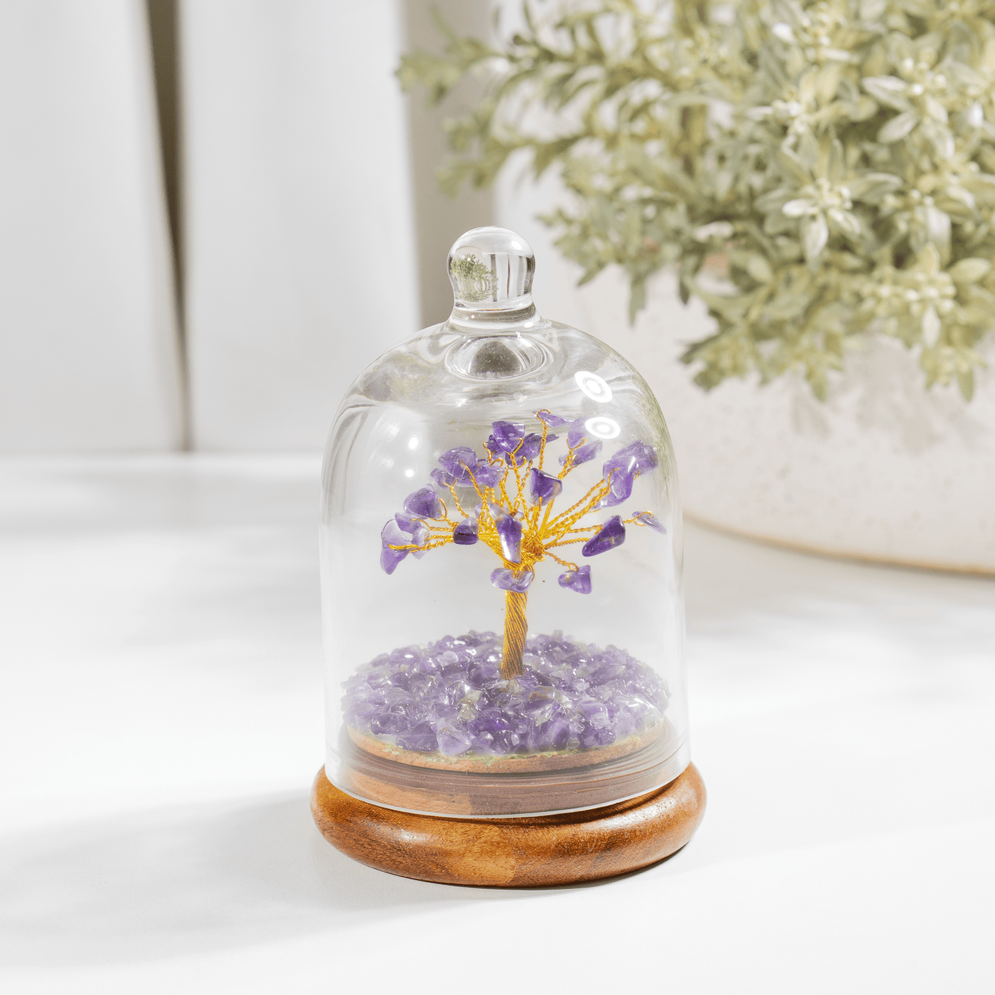Amethyst Dome Tree | Natural Crystal Decor | Feng Shui Tree | Healing Gemstone Bonsai | Home, Office Decor