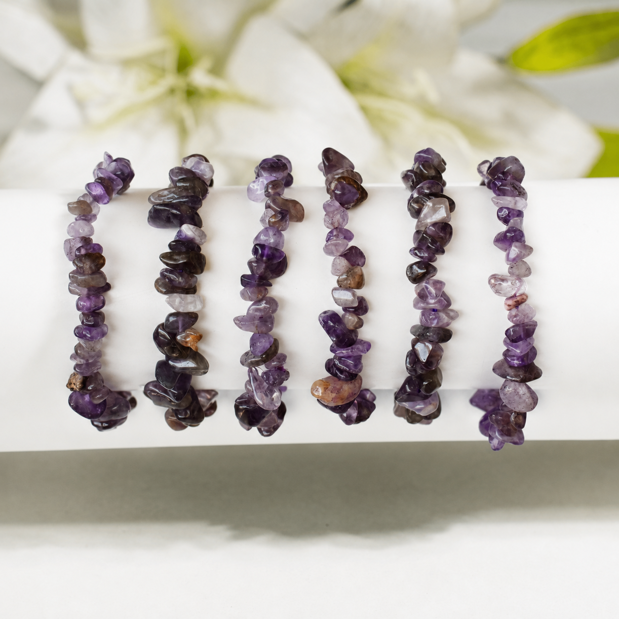 Amethyst Gemstone Chip Bracelet.