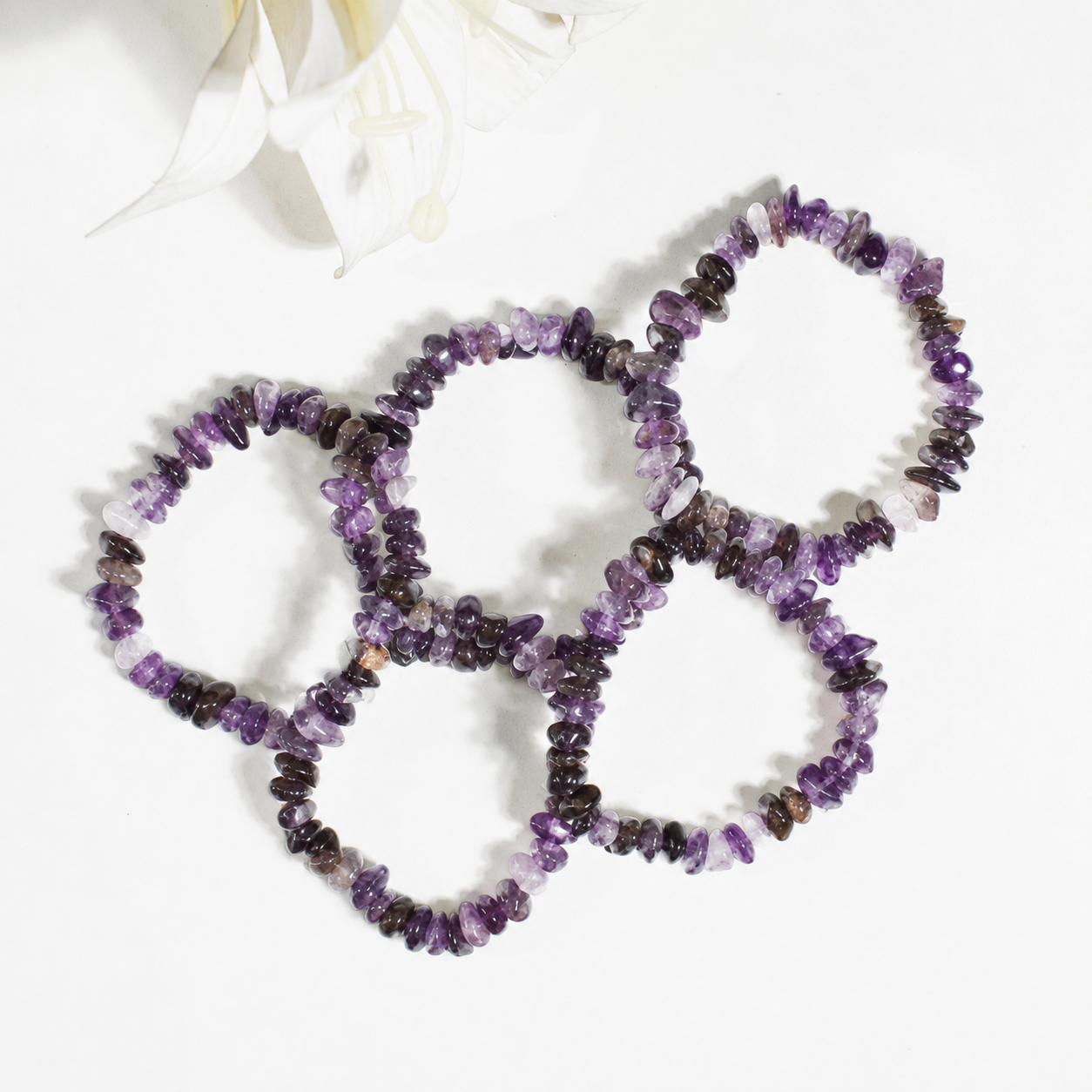 Amethyst Gemstone Chip Bracelet.