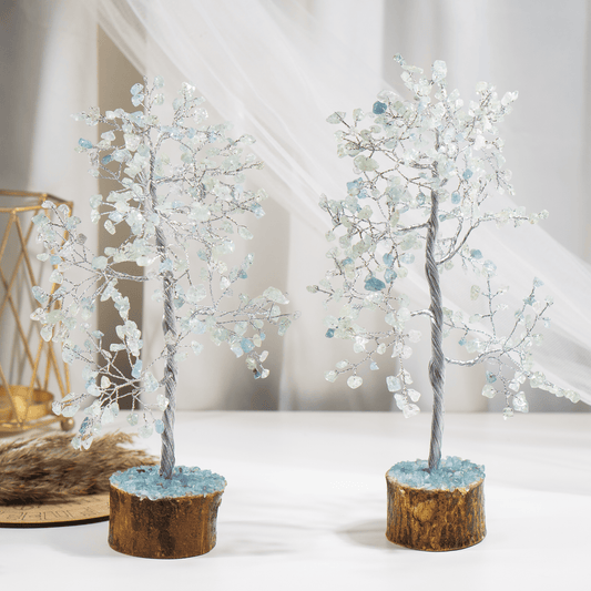 Aquamarine Crystal Tree With 300 Natural Crystal Chips