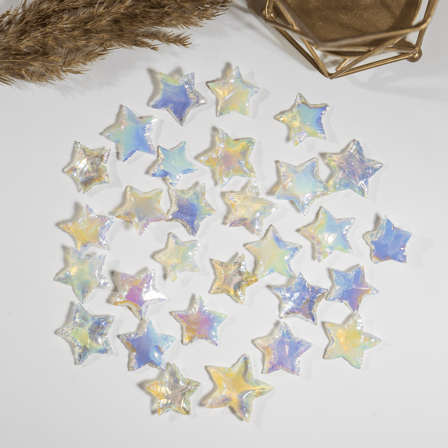 Aura Quartz Flat Stars Arrowhead Point