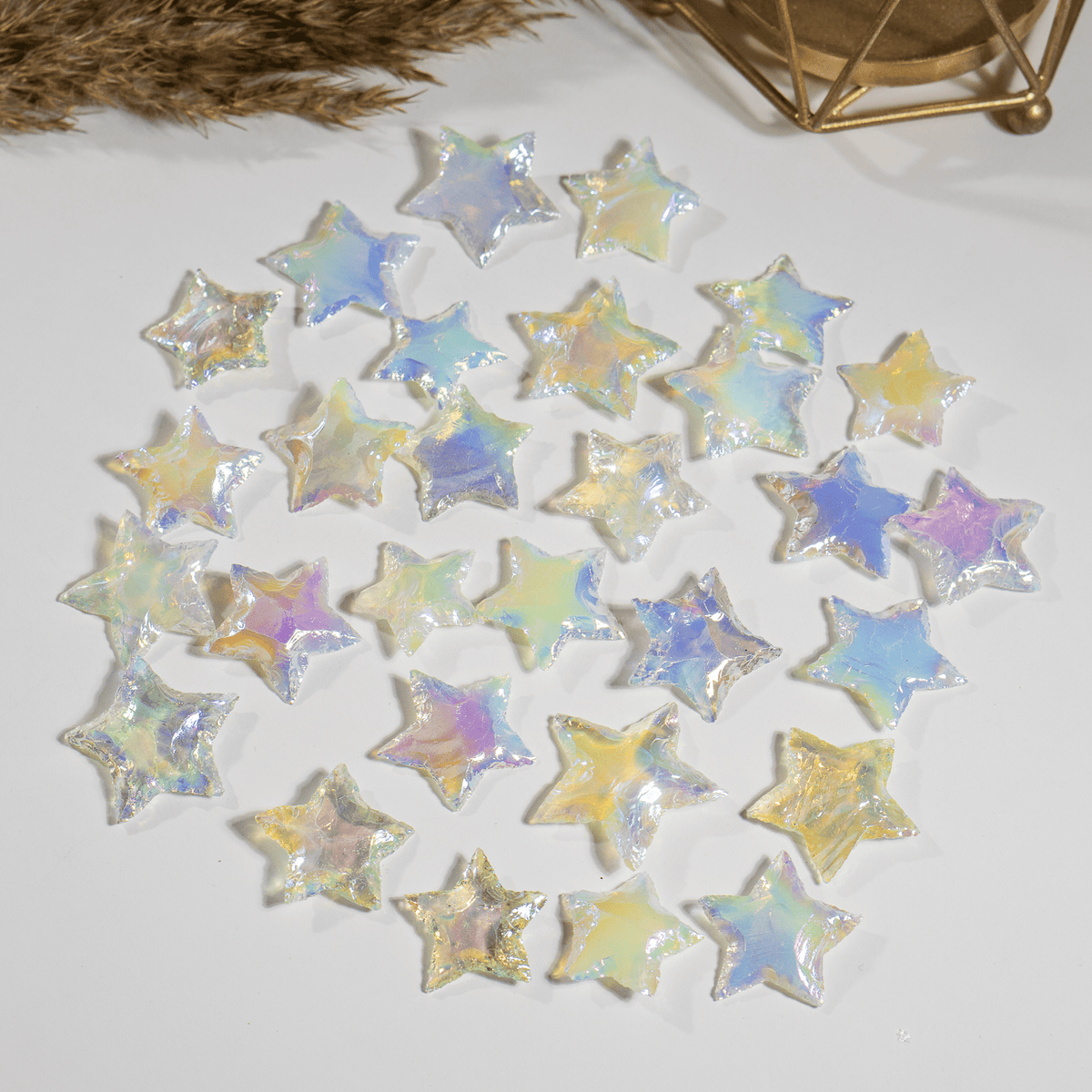 Aura Quartz Flat Stars Arrowhead Point