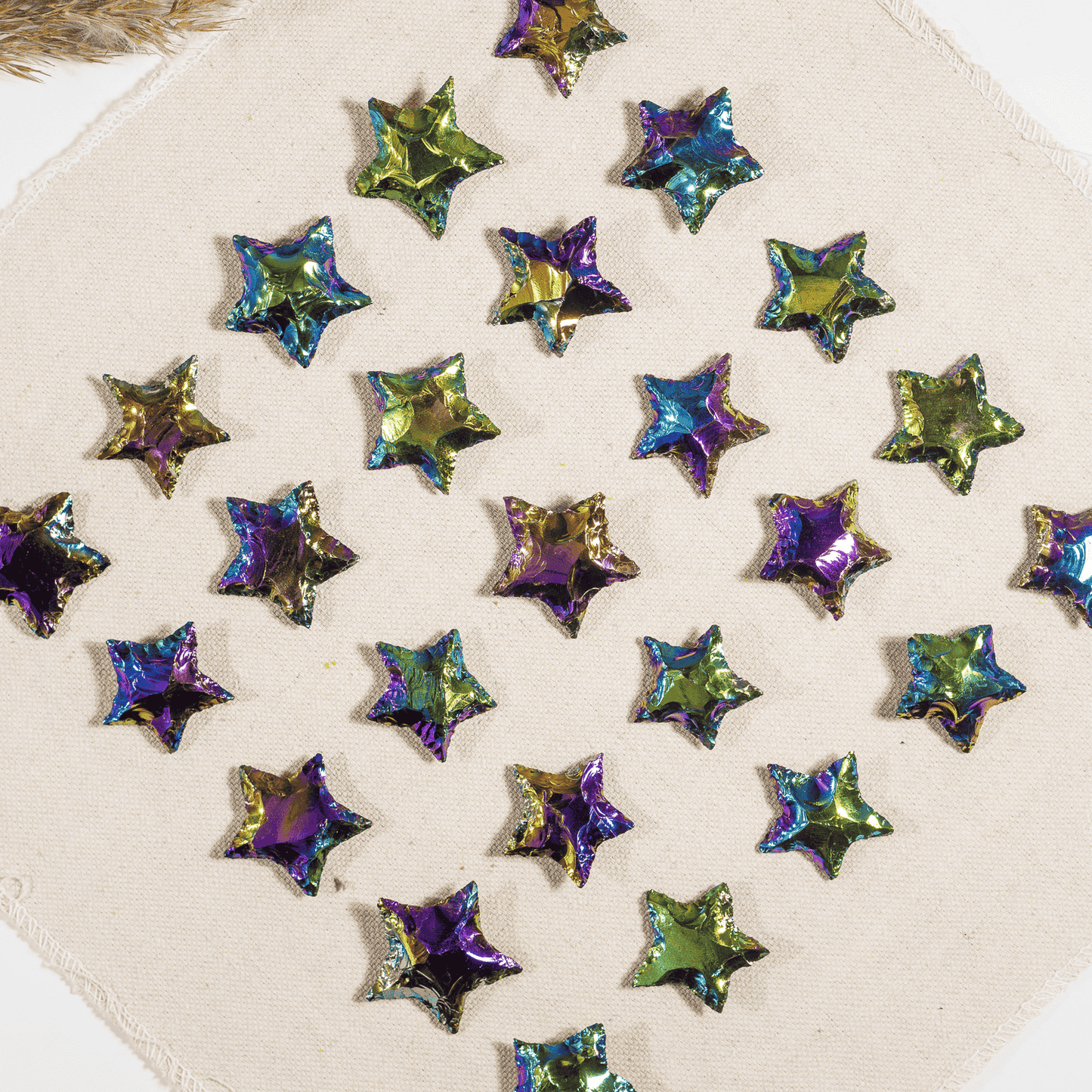 Aura Quartz Titanium Flat Stars Arrowhead Point