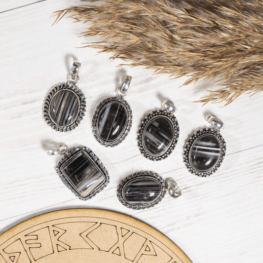 Black Sulemani Agate Pendant |Crystal Jewelry | Natural Gemstone Pendant | Crystal Charm Jewelry | Boho Pendant
