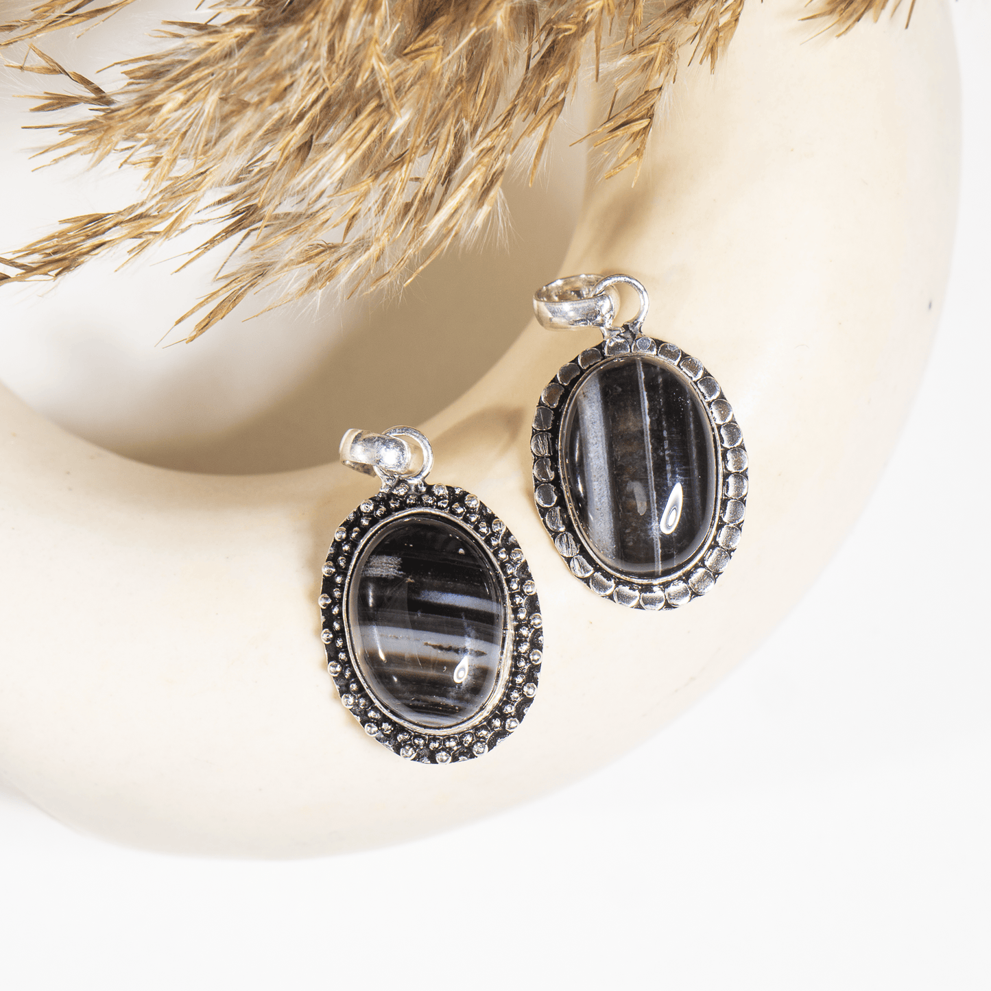 Black Sulemani Agate Pendant |Crystal Jewelry | Natural Gemstone Pendant | Crystal Charm Jewelry | Boho Pendant