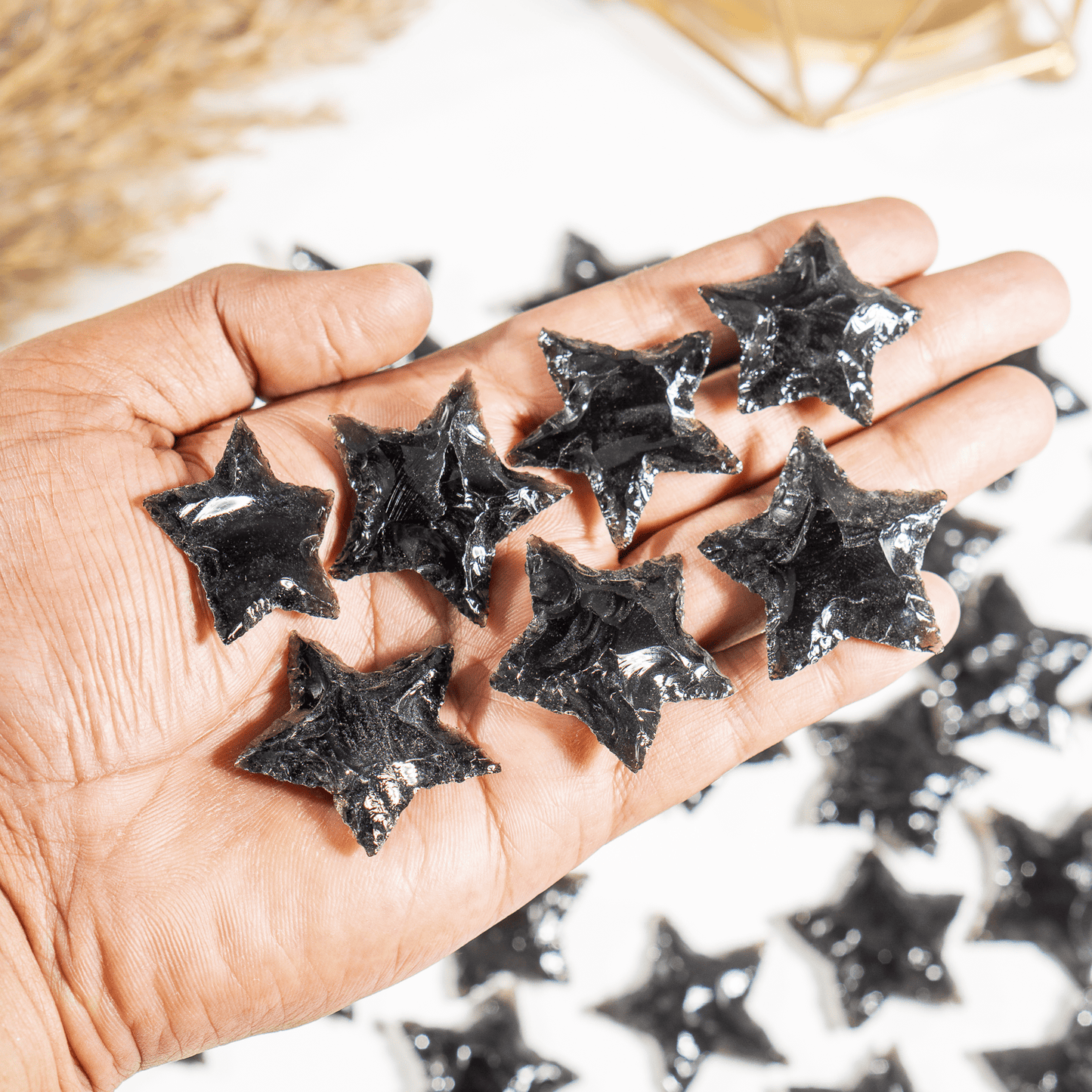 Black Obsidian Flat Stars Arrowhead Point.
