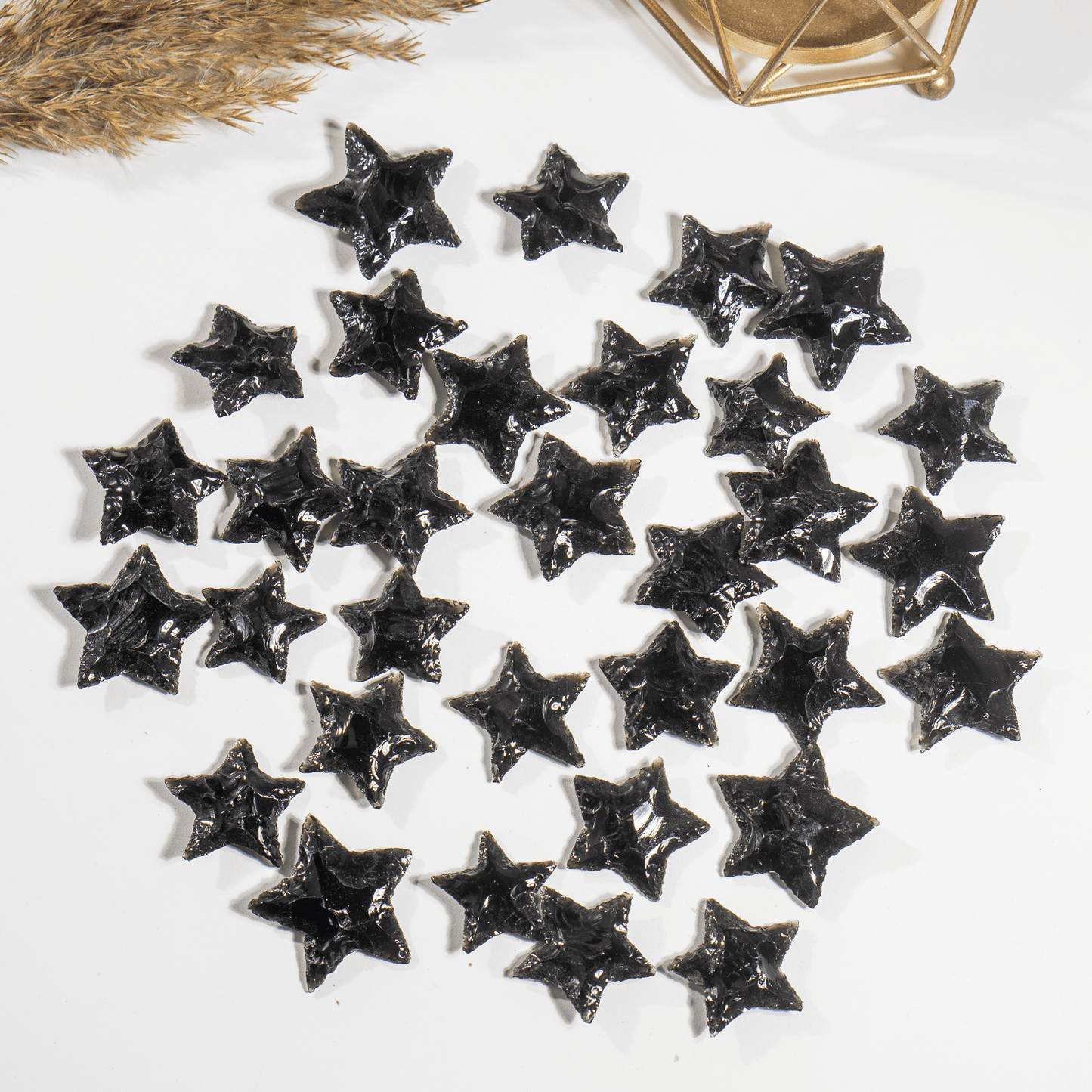 Black Obsidian Flat Stars Arrowhead Point.