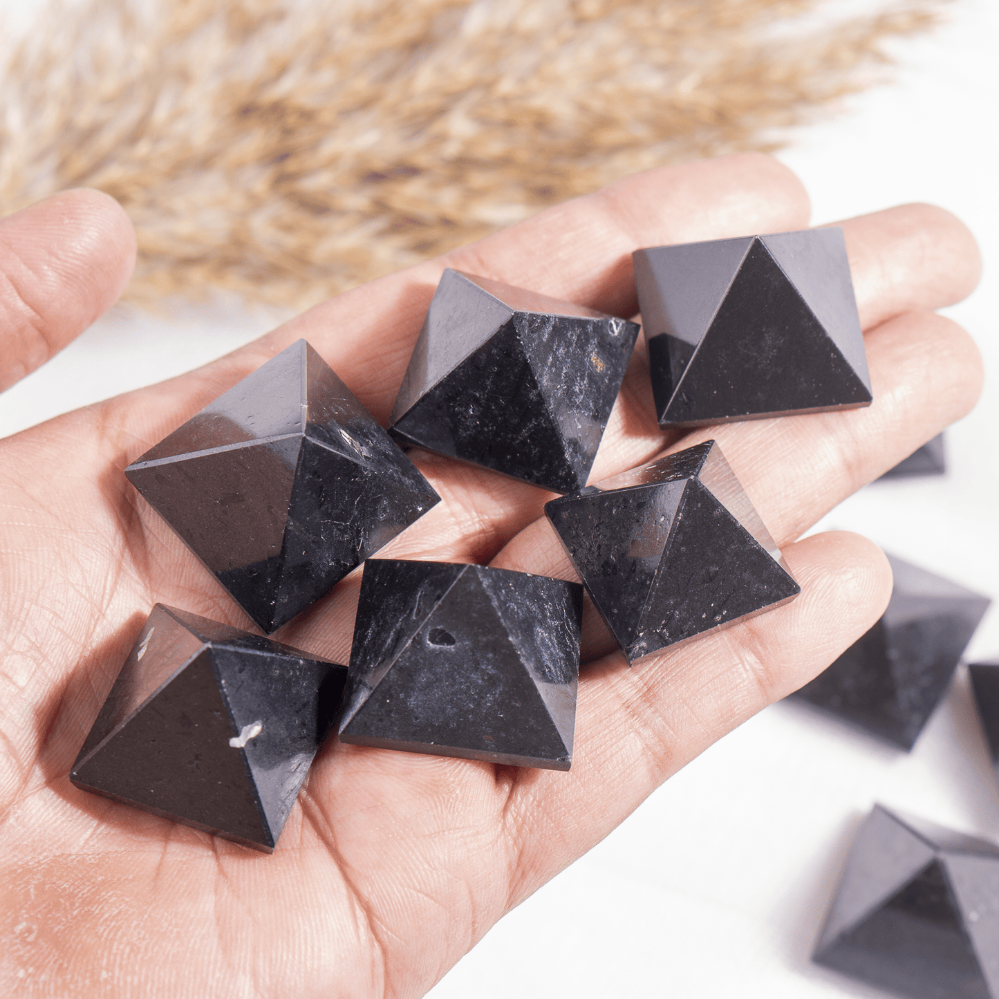 1" Black Tourmaline Crystal Pyramids