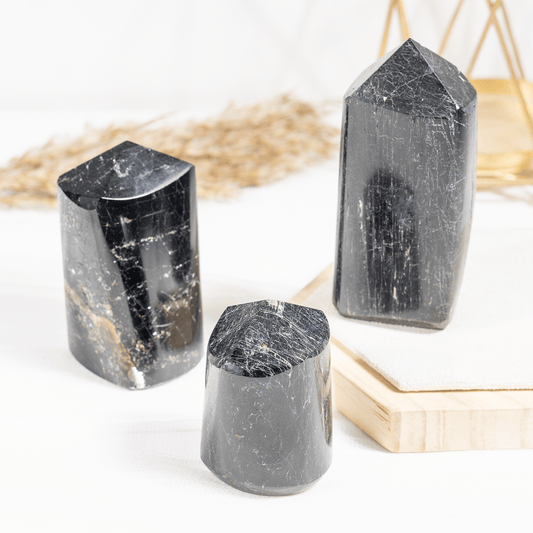 1kg Black Tourmaline Crystal Polished Points (2-4Pcs)