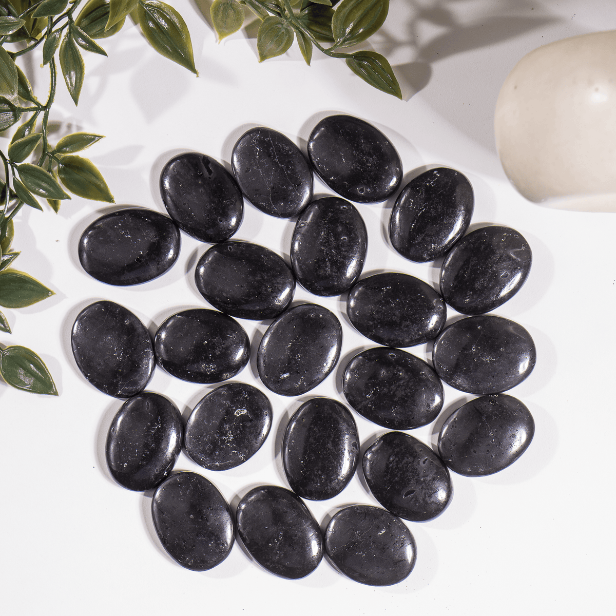 Real Black Obsidian Flat Stones