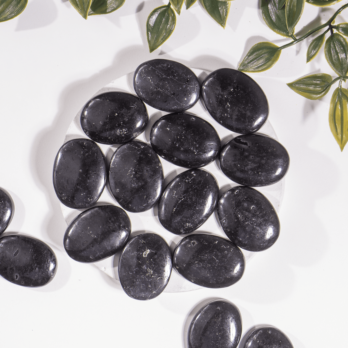 Real Black Obsidian Flat Stones