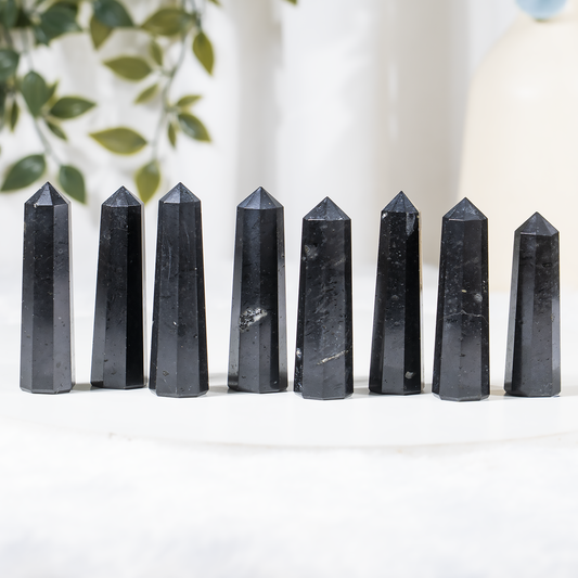 1kg Black Tourmaline Obelisk Tower Point (8-10Pcs)