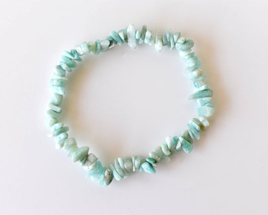 Amazonite Gemstone Chip Bracelet.