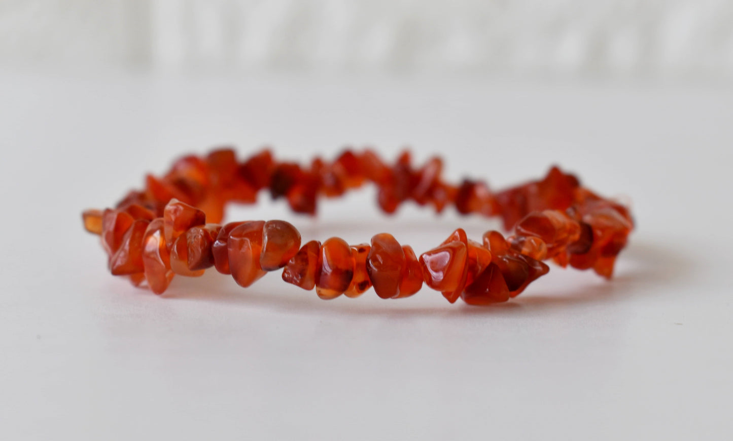 Carnelian Gemstone Chip Bracelet