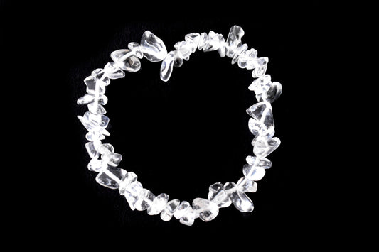 Crystal Quartz Gemstone Chip Bracelet.