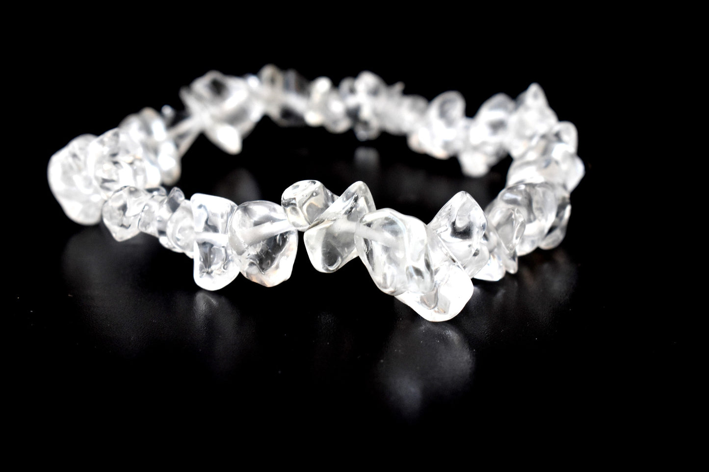 Crystal Quartz Gemstone Chip Bracelet.