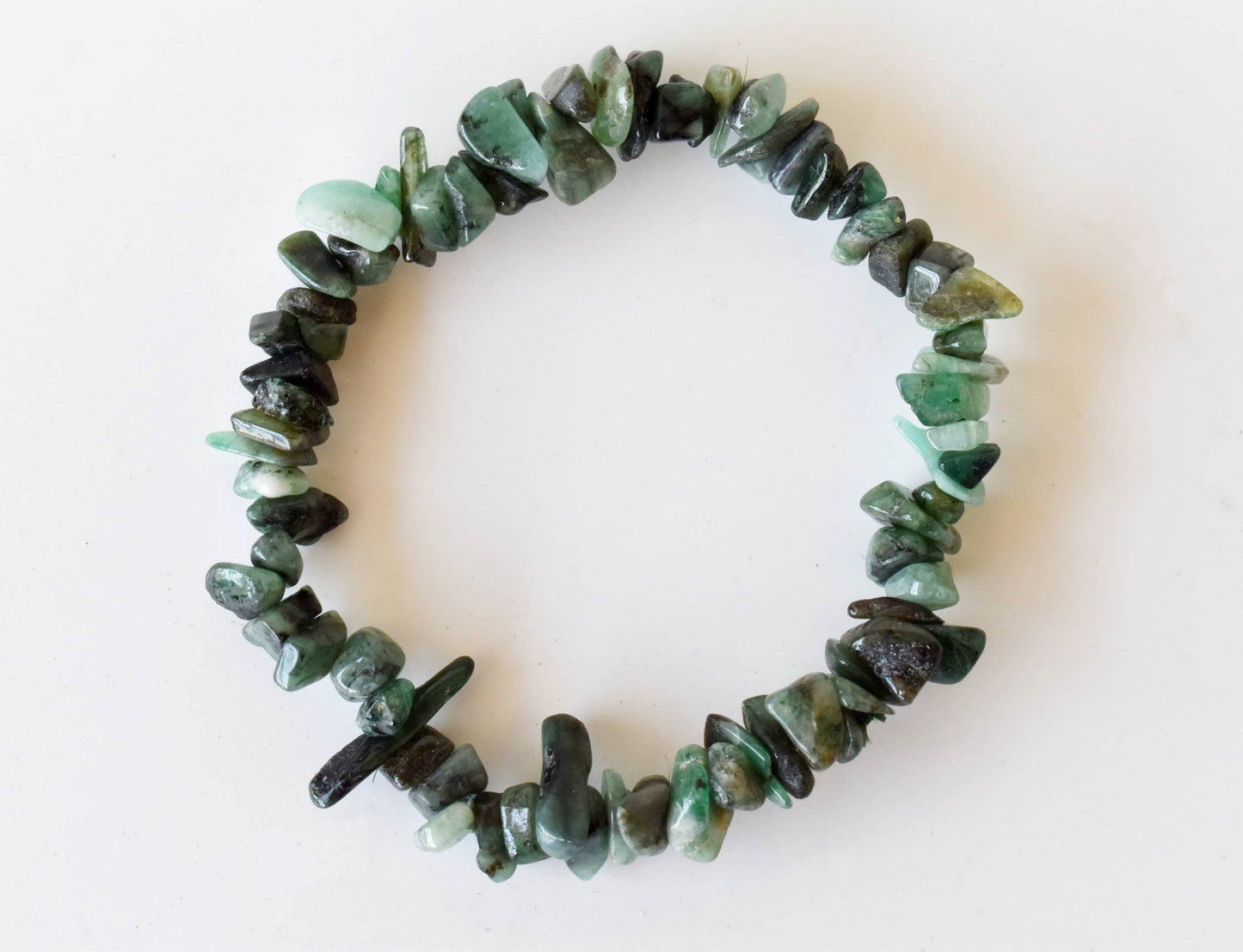 Emerald Gemstone Chip Bracelet