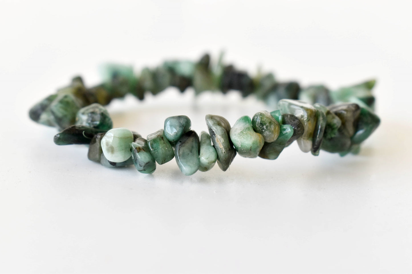 Emerald Gemstone Chip Bracelet