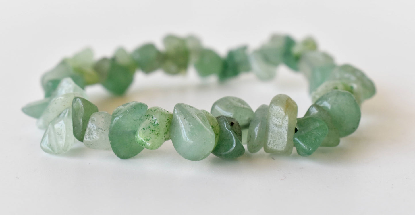 Green Aventurine Gemstone Chip Bracelet